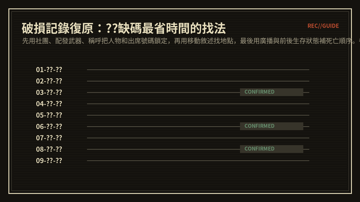 破損記錄復原：??缺碼最省時間的找法